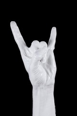 Goat hand gesture sign, arm symbol, metal.