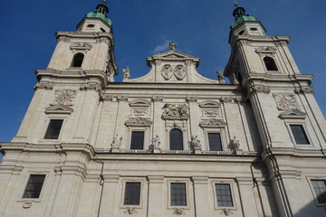 Fototapeta na wymiar View of Salzburg city in Austria. Cathedral