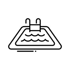 Swimming pool line icon, concept sign, outline vector illustration, linear symbol.