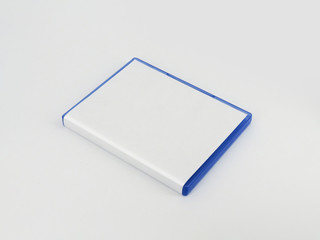 Blank Blu-ray Disc Case Isolated on white background. Blu Ray disc boxe and Blu Ray Disc isolated...