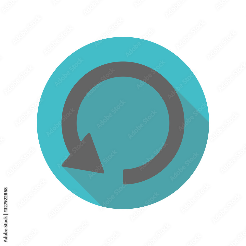 Poster arrow, refresh long shadow icon. simple glyph, flat vector of arrow icons for ui and ux, website or 