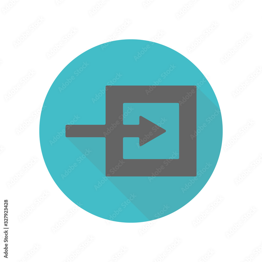 Poster arrow, square long shadow icon. simple glyph, flat vector of arrow icons for ui and ux, website or m