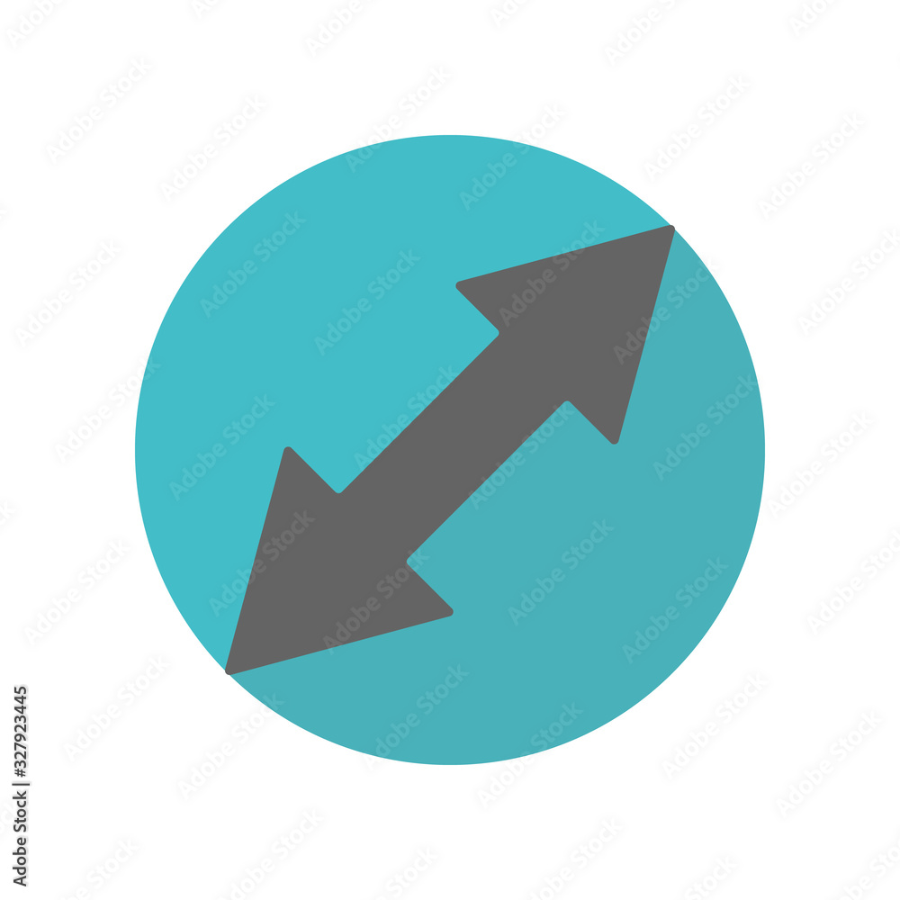 Poster arrow, size long shadow icon. simple glyph, flat vector of arrow icons for ui and ux, website or mob