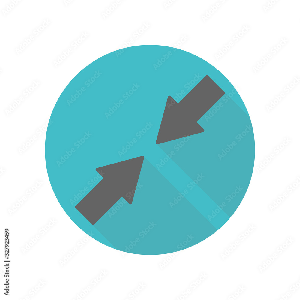 Poster arrow, size long shadow icon. simple glyph, flat vector of arrow icons for ui and ux, website or mob