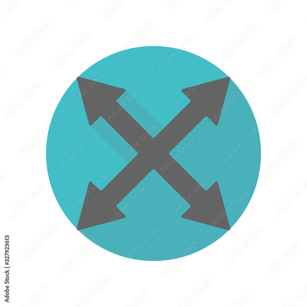 Poster arrow, size long shadow icon. simple glyph, flat vector of arrow icons for ui and ux, website or mob