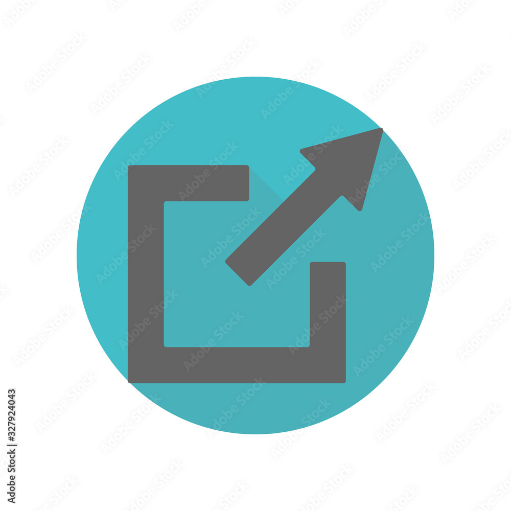 Poster arrow, square long shadow icon. simple glyph, flat vector of arrow icons for ui and ux, website or m