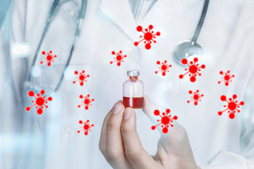 Doctor shows medicine in a tube .