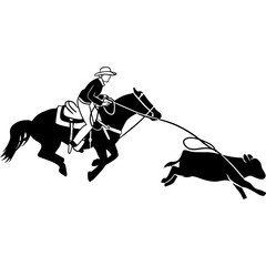 Hand drawn Breakaway Roping  Vector Sketch
