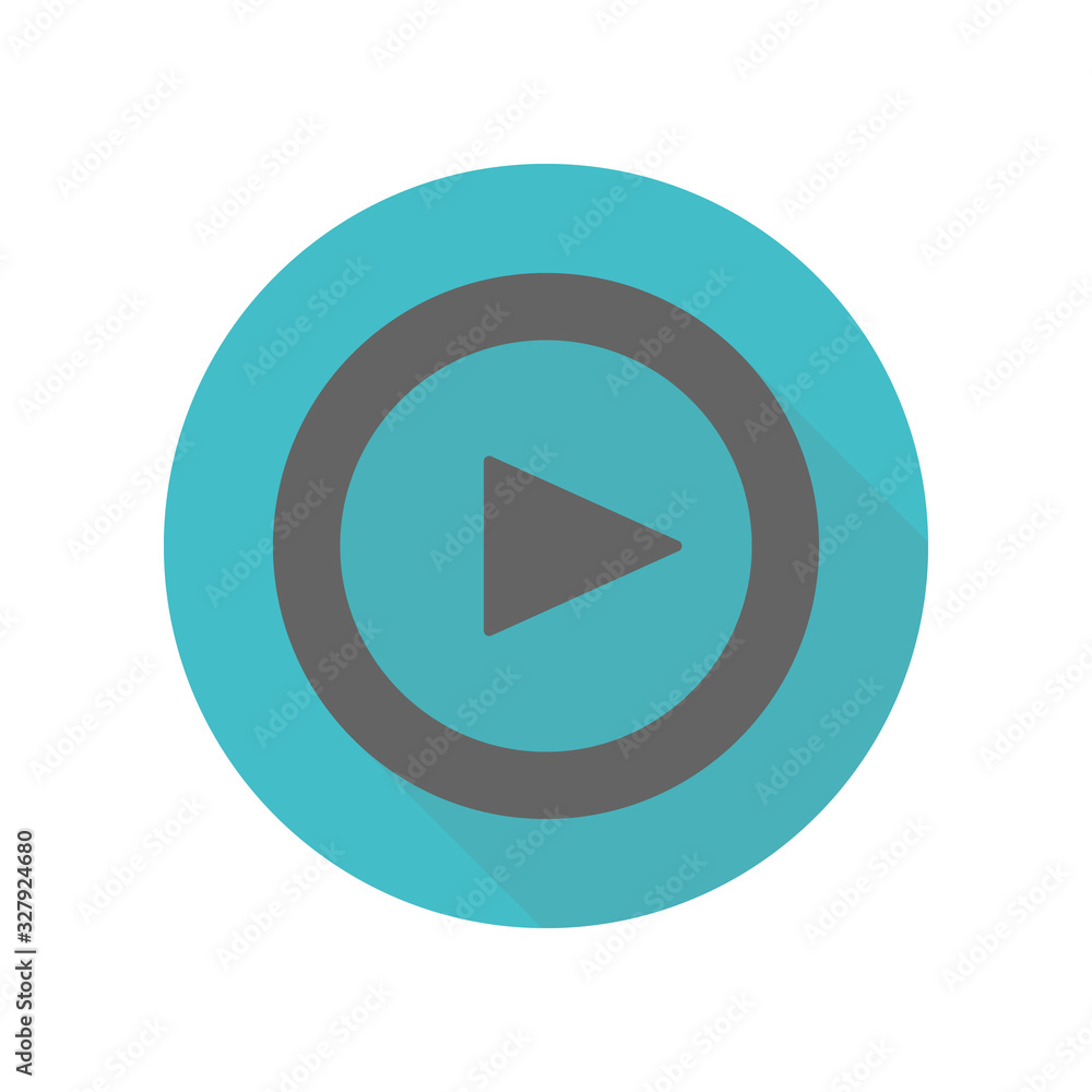 Poster arrow, play long shadow icon. simple glyph, flat vector of arrow icons for ui and ux, website or mob