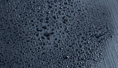 macro grey nylon with water drops, nylon fabric textured background closeup - obrazy, fototapety, plakaty