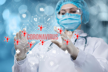 The concept of the fight against coronavirus.