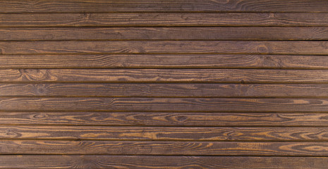 Brown wooden planks desk table background texture. Top view with copy space for text and any design.