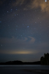 Obraz na płótnie Canvas night sky andlake