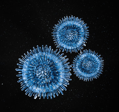 Abstract art Illustration coronavirus, virus blue,