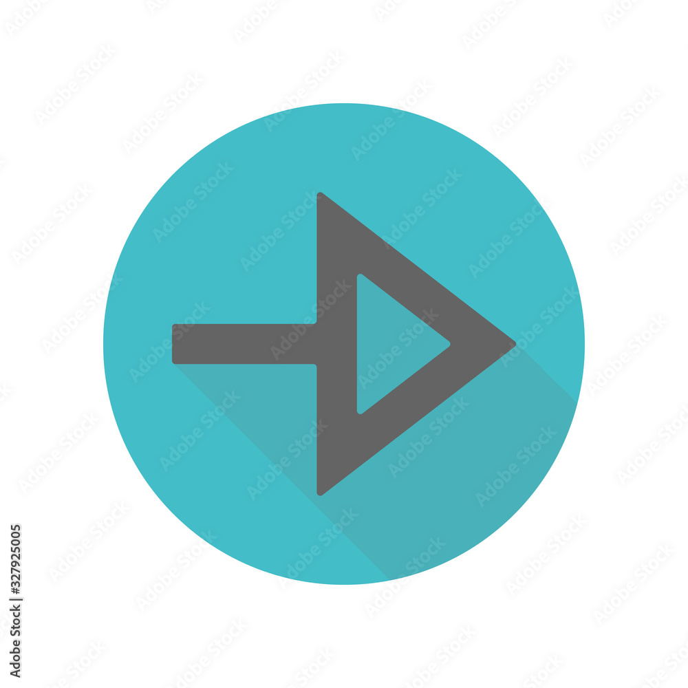 Poster arrow long shadow icon. simple glyph, flat vector of arrow icons for ui and ux, website or mobile ap