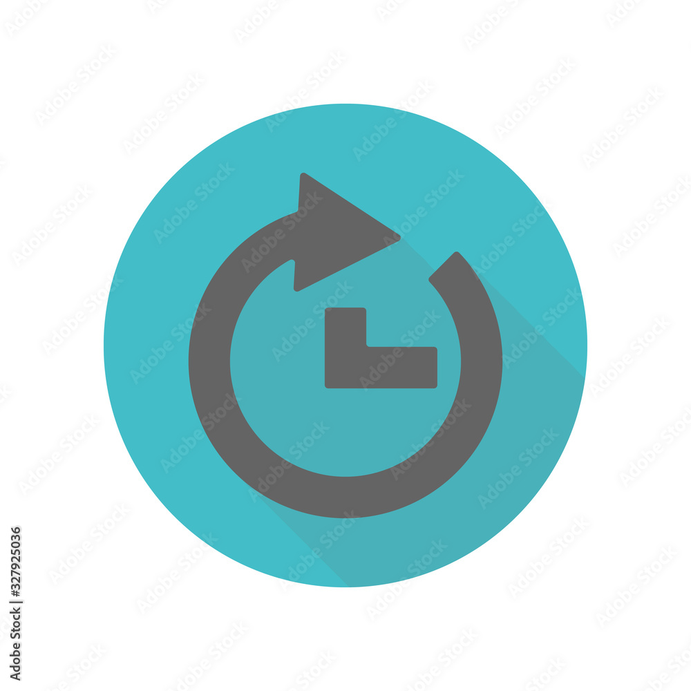 Poster arrow, time long shadow icon. simple glyph, flat vector of arrow icons for ui and ux, website or mob