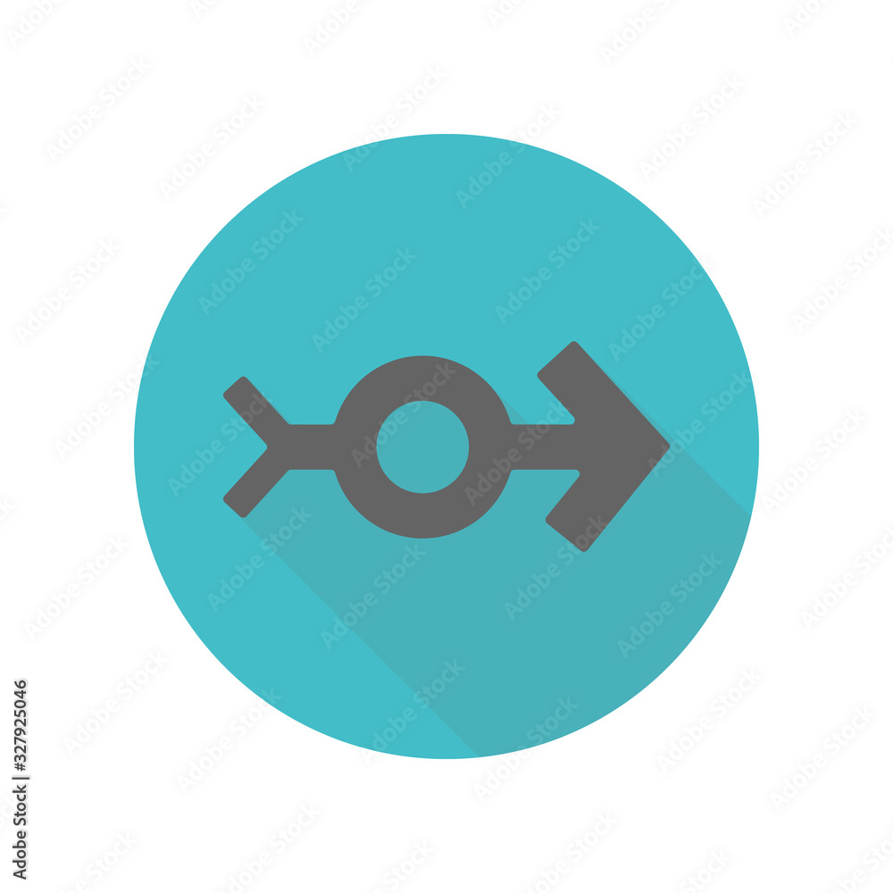 Poster arrow, circle long shadow icon. simple glyph, flat vector of arrow icons for ui and ux, website or m