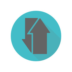 Fototapeta premium Arrow long shadow icon. Simple glyph, flat vector of arrow icons for ui and ux, website or mobile application