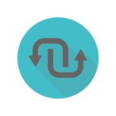 Arrow long shadow icon. Simple glyph, flat vector of arrow icons for ui and ux, website or mobile application