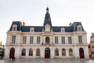 Fototapeta na wymiar poitiers french town hall facade of city in poitou charentes France