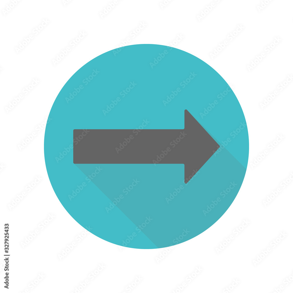 Poster arrow long shadow icon. simple glyph, flat vector of arrow icons for ui and ux, website or mobile ap