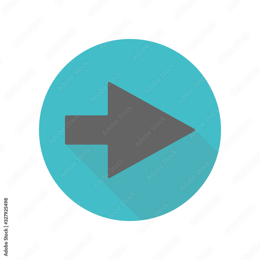 Poster arrow long shadow icon. simple glyph, flat vector of arrow icons for ui and ux, website or mobile ap