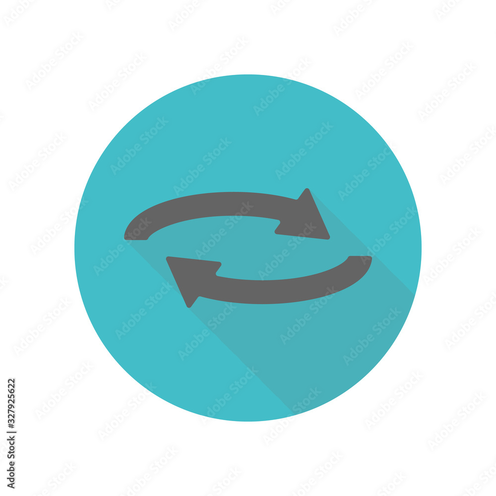 Poster arrow long shadow icon. simple glyph, flat vector of arrow icons for ui and ux, website or mobile ap