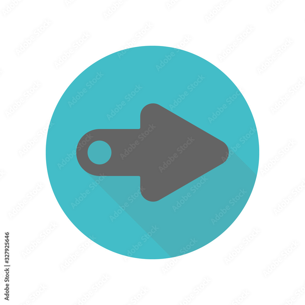 Poster arrow long shadow icon. simple glyph, flat vector of arrow icons for ui and ux, website or mobile ap