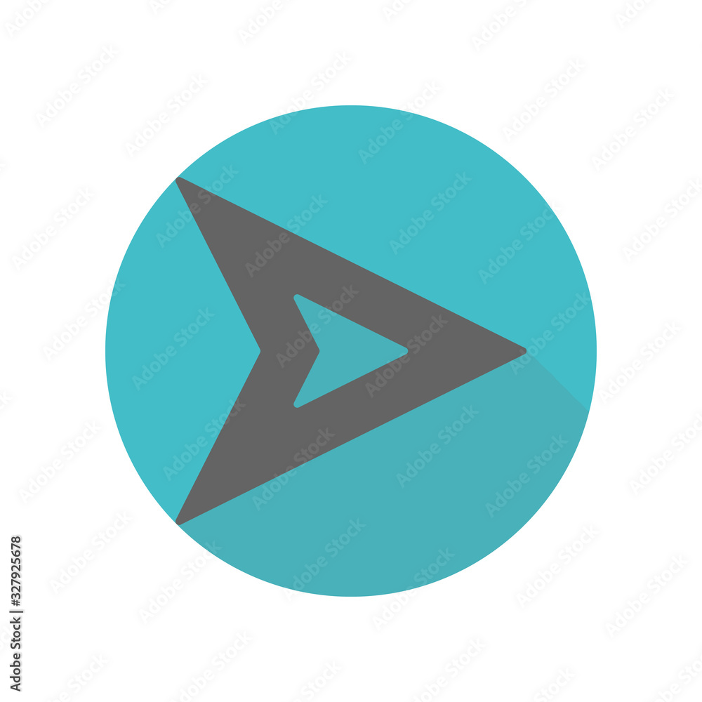 Poster arrow long shadow icon. simple glyph, flat vector of arrow icons for ui and ux, website or mobile ap