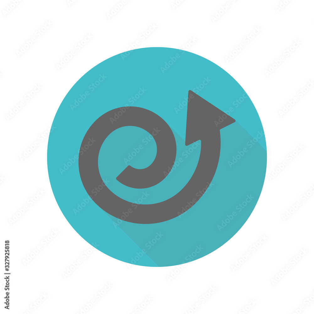 Poster arrow long shadow icon. simple glyph, flat vector of arrow icons for ui and ux, website or mobile ap