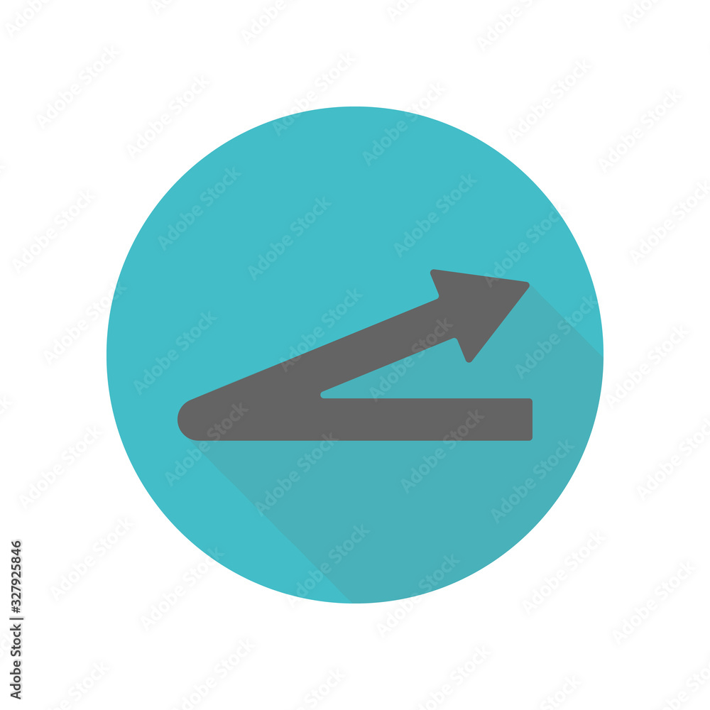 Poster arrow long shadow icon. simple glyph, flat vector of arrow icons for ui and ux, website or mobile ap