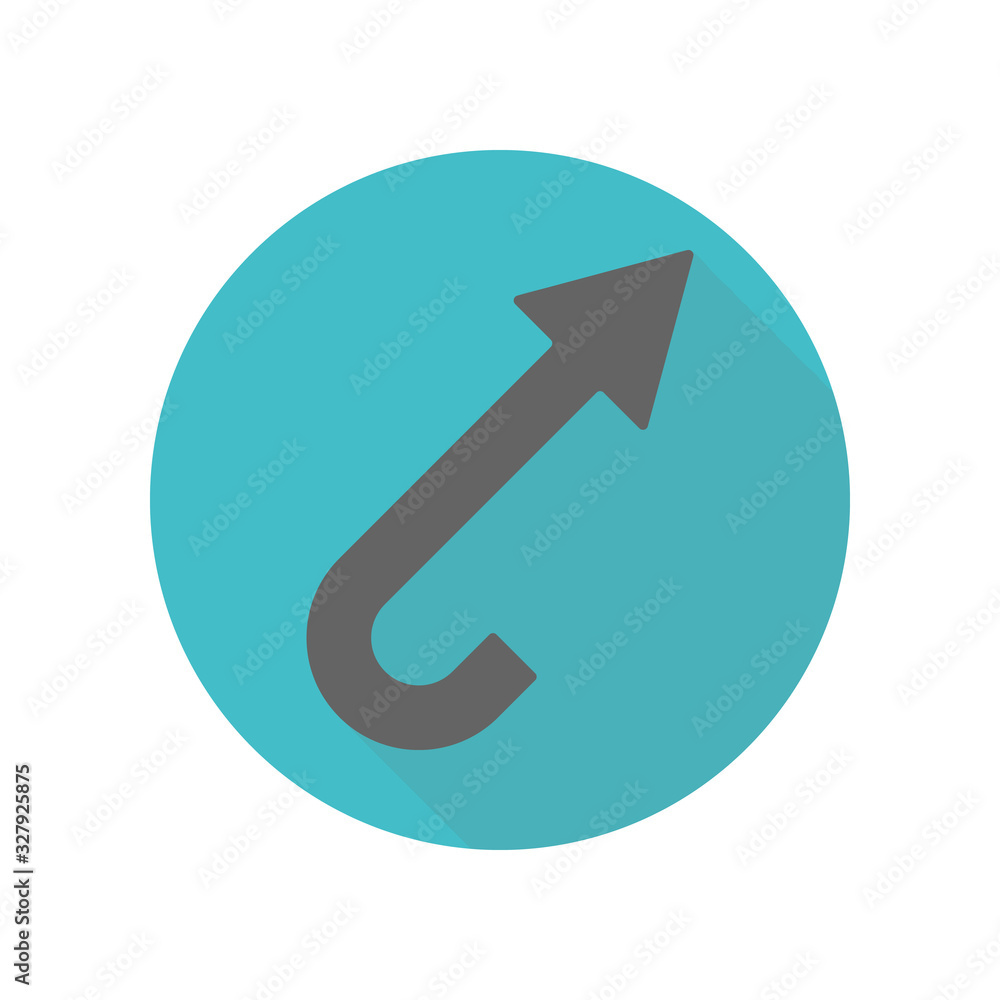 Poster arrow long shadow icon. simple glyph, flat vector of arrow icons for ui and ux, website or mobile ap