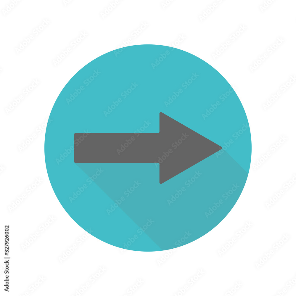 Poster arrow long shadow icon. simple glyph, flat vector of arrow icons for ui and ux, website or mobile ap