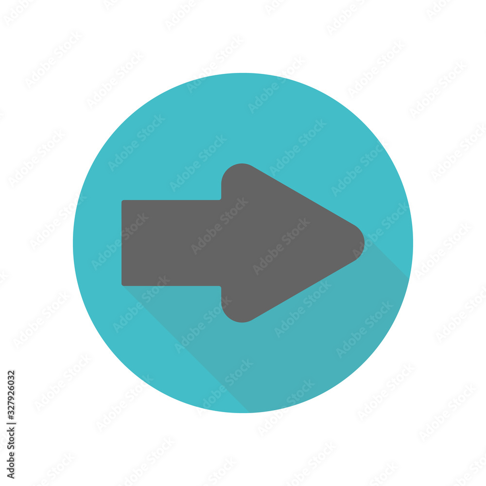 Poster arrow long shadow icon. simple glyph, flat vector of arrow icons for ui and ux, website or mobile ap