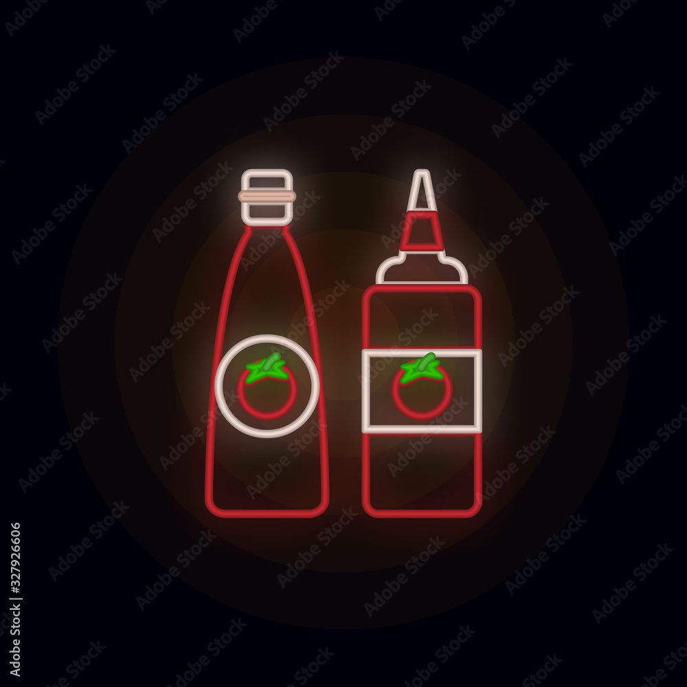 Poster ketchup, states neon icon. simple thin line, outline vector of web icons for ui and ux, website or m