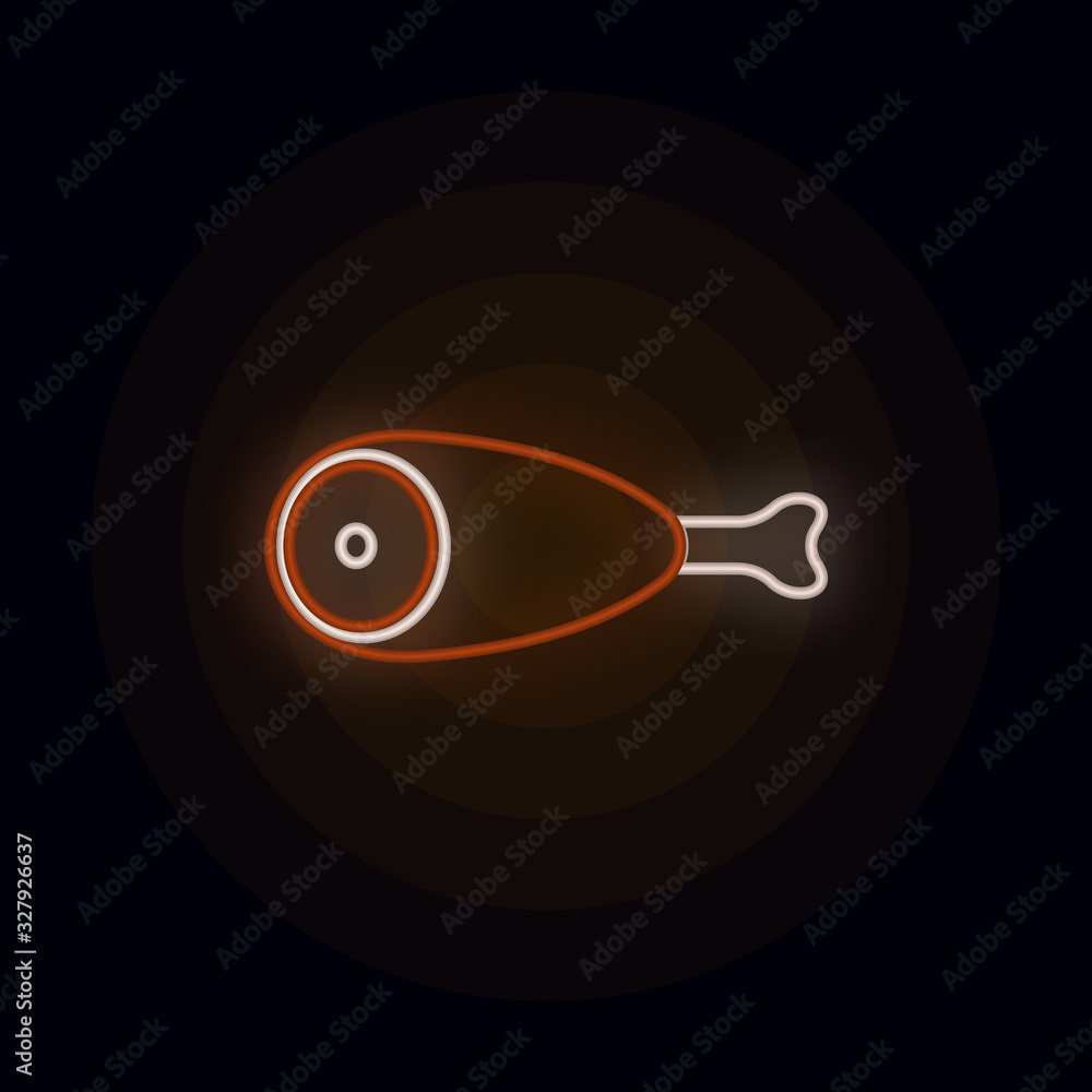 Poster ham, parma neon icon. simple thin line, outline vector of web icons for ui and ux, website or mobile