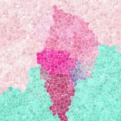 abstract nature marble plastic stony mosaic tiles texture background with white grout - mint green hot magenta baby pink colors