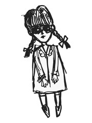 Vector illustration of strange doll