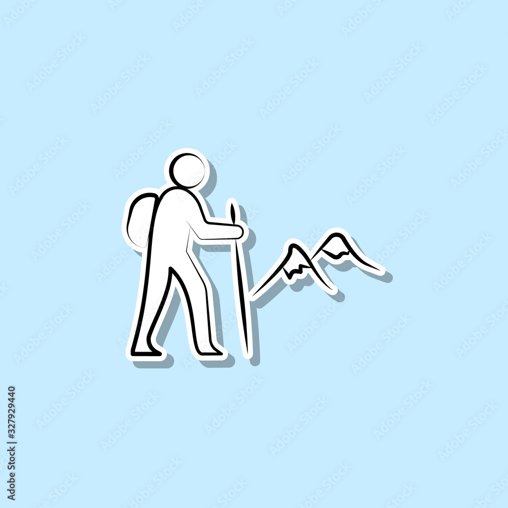 Poster climbing sticker icon. simple thin line, outline vector of travel icons for ui and ux, website or mo