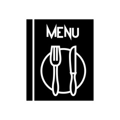 Menu list black icon, concept illustration, vector flat symbol, glyph sign.