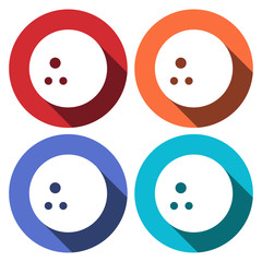 Bowling ball flat design long shadow glyph icon. Vector silhouette illustration