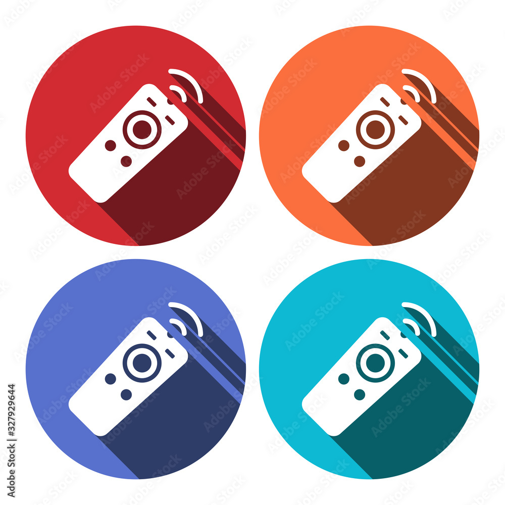 Poster remote control flat icon. modern flat icons with long shadow effect in stylish colors. icons for web
