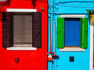 Colored windows in Burano ( Venice )