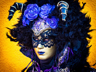 Venice carnival mask close-up and details