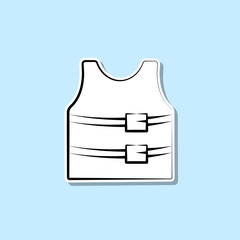 Life vest sticker icon. Simple thin line, outline vector of travel icons for ui and ux, website or mobile application