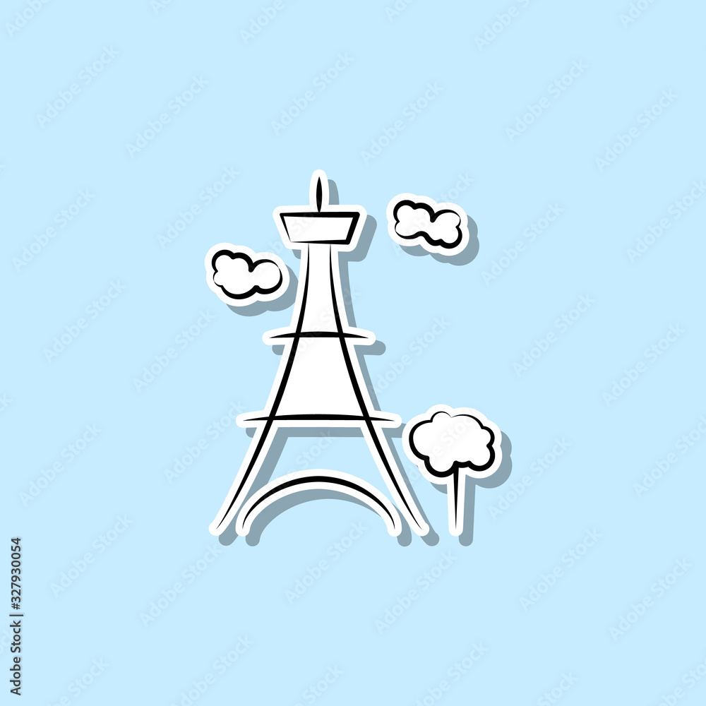 Poster eiffel sticker icon. simple thin line, outline vector of travel icons for ui and ux, website or mobi