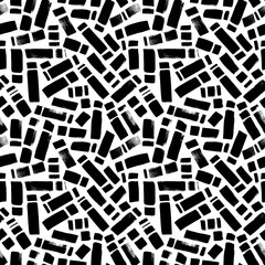 Irregular rectangle brush strokes vector seamless pattern. Hand drawn abstract background.
