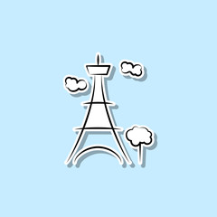 Eiffel sticker icon. Simple thin line, outline vector of travel icons for ui and ux, website or mobile application