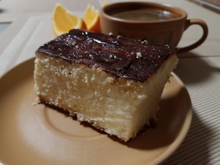 piece of cake and cup of coffee