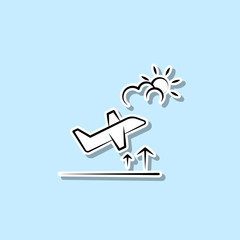 Aircraft stay sticker icon. Simple thin line, outline vector of travel icons for ui and ux, website or mobile application